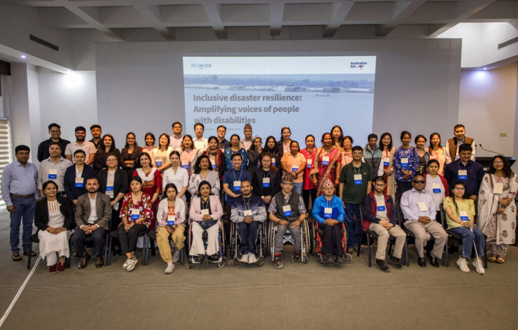 Group photo from Inclusive Disaster Resilience Amplifying voices of people with disabilities workshop at ICIMOD